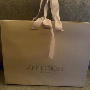 Cream Jimmy Choo Shopping Bag